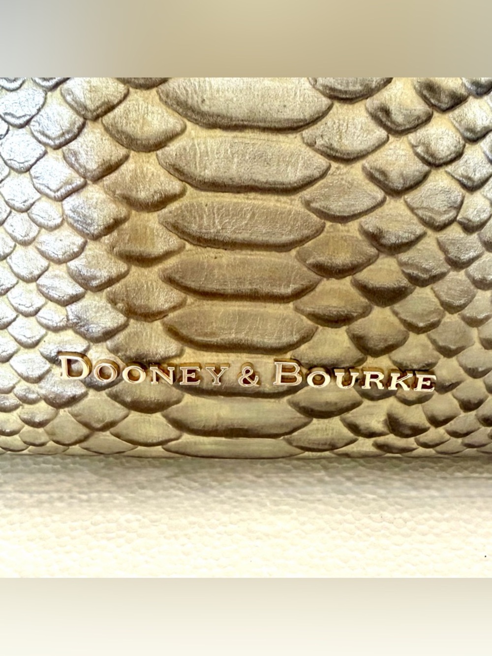 Dooney & Bourke Caldwell Cooper Snakeskin Embossed Leather Hobo Bag - Picture 5 of 8